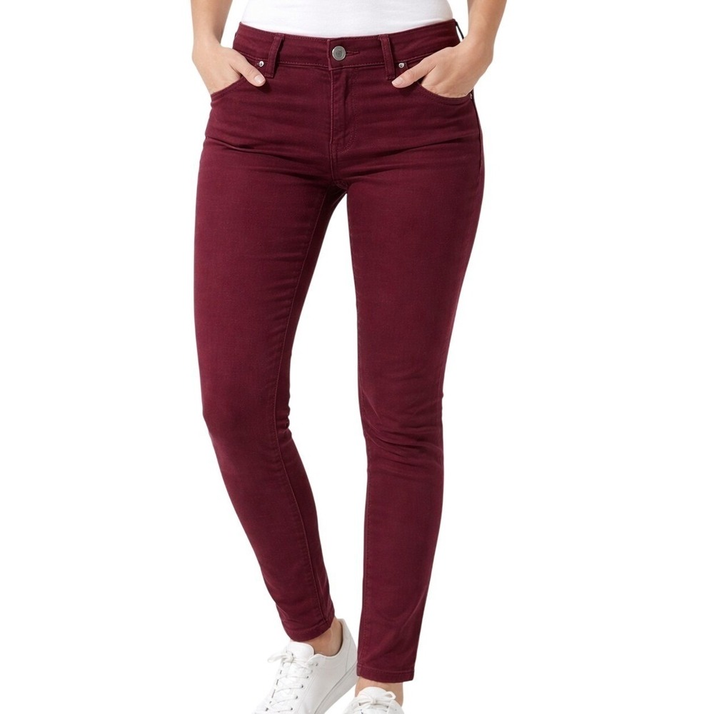 Aeropostale Skinny Fit Maroon High Waisted Denim Jeggins Womens Size‎ 26x27